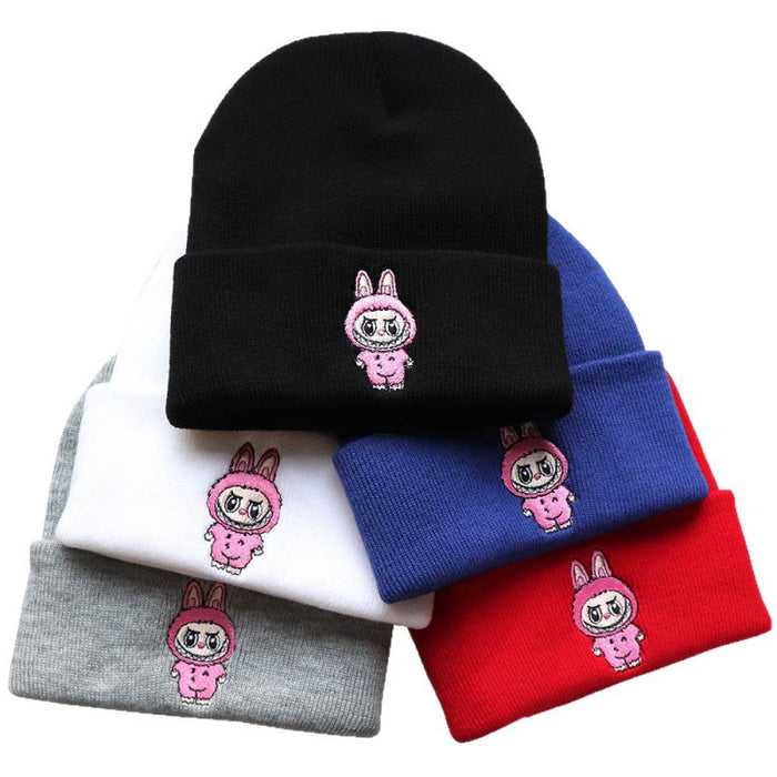 Wholesale Cartoon wool hat embroidered knit hat