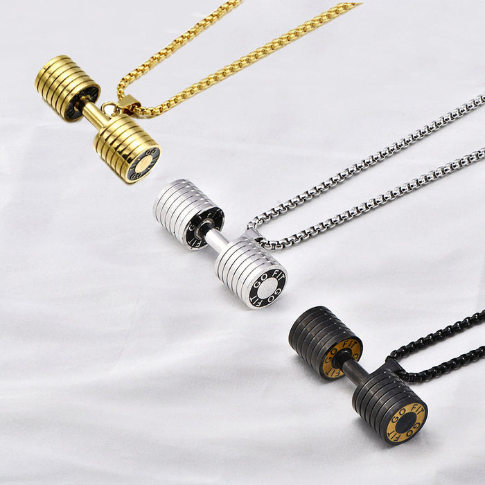 Wholesale  fashion personality dumbbell necklace