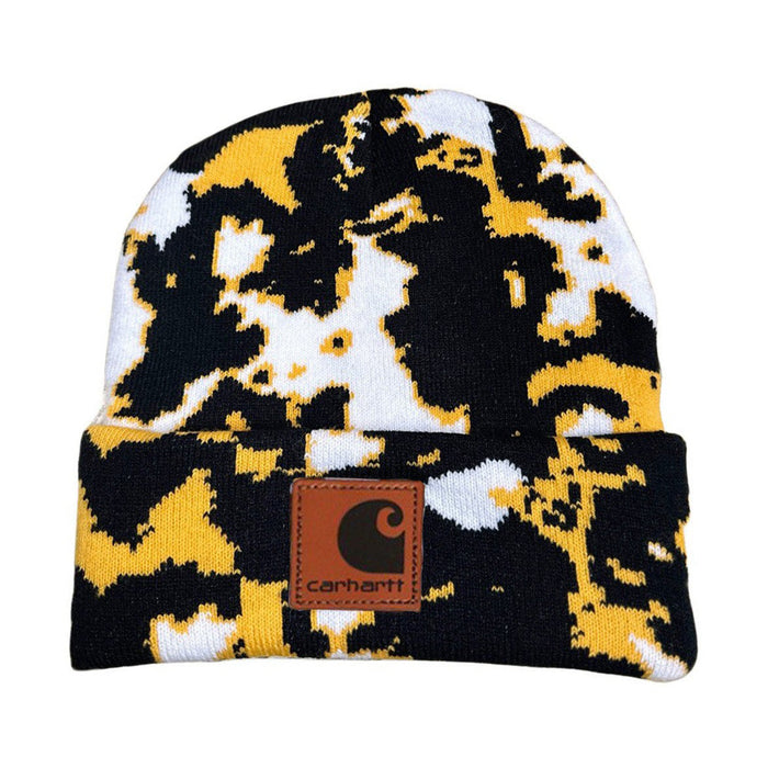 Wholesale Cow Leopard Print Acrylic Camouflage Wool Knitted Hat JDC-FH-Shengn002