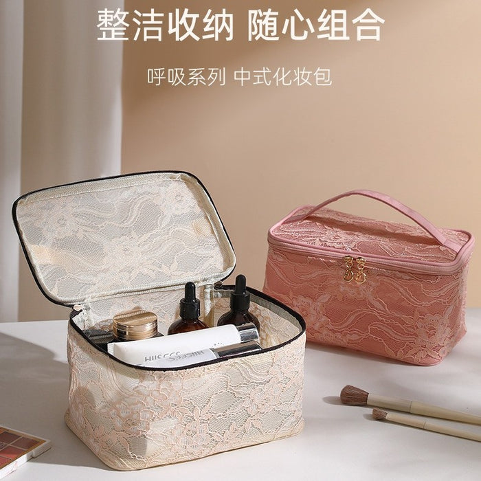 Wholesale Stylish Ins Style Mesh Makeup Bag Large Capacity Travel Cosmetic Organizer