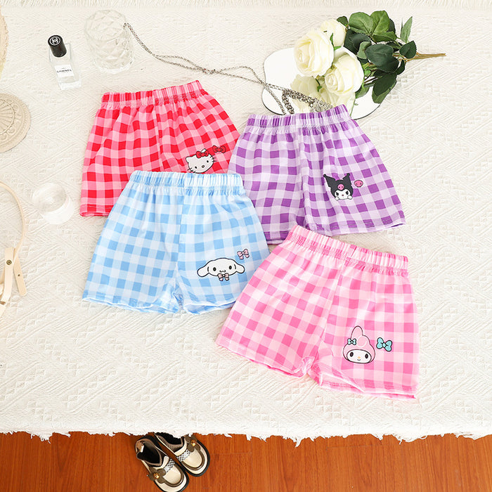 Wholesale Cartoon Cute T-shirt Plaid Shorts Children's Suit JDC-CTS-XiaoHZ004