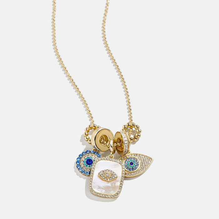 Wholesale Women's Devil Eye Pendant Necklace White fritillary