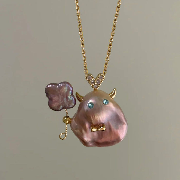 Wholesale Ocean World Little Witch Natural Pearl Pendant Necklace