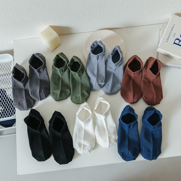 Wholesale New Socks Ship Socks Solid Color Sports Sweat Absorbing Breathable Invisible Cotton Socks