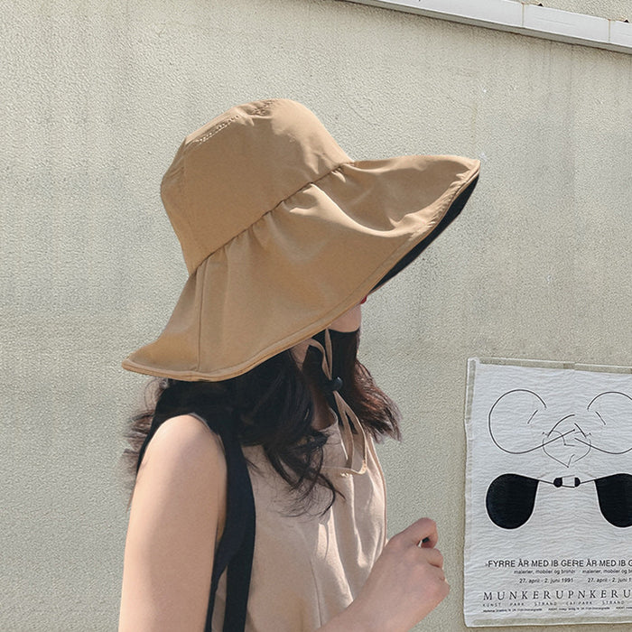 Wholesale UV resistant sun hat for women in summer, with a large brim and sun protection hat for outdoor fishermen