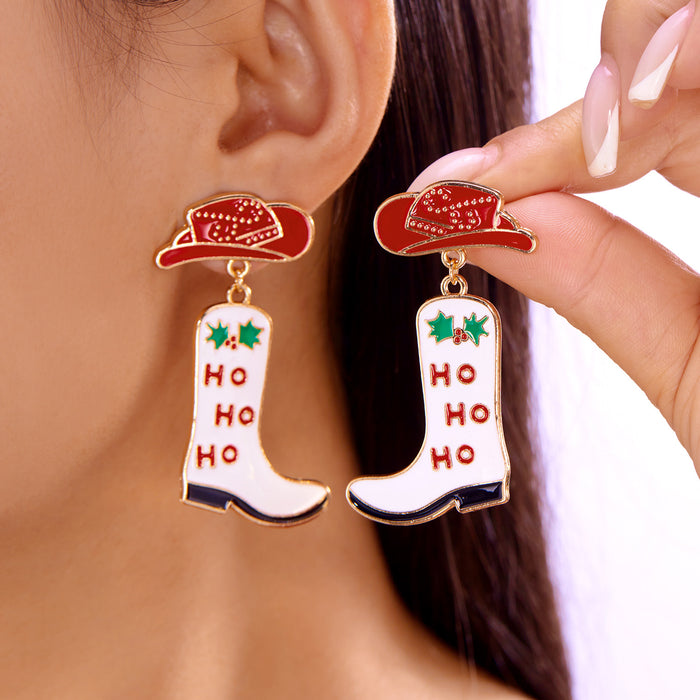 Wholesale Christmas party earrings colorful bells Christmas tree snowman pendant Christmas earrings earrings