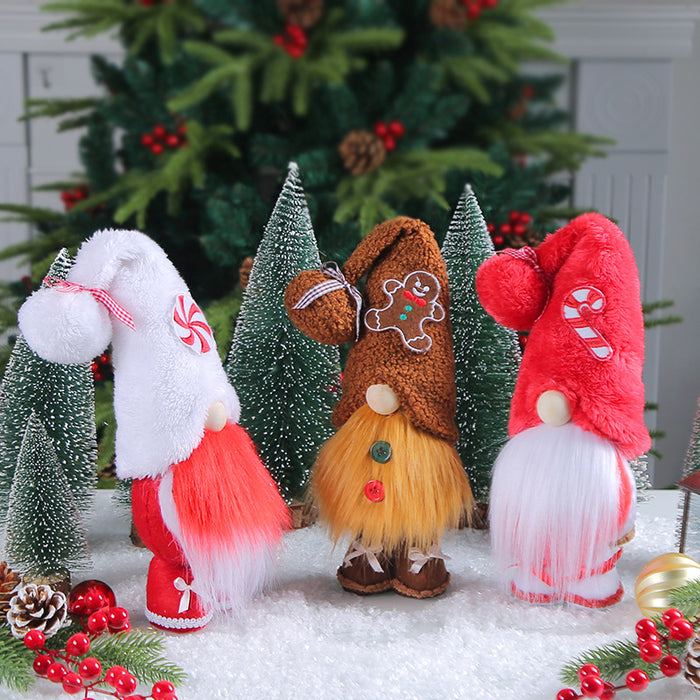 Wholesale Christmas Candy Faceless Old Man Decoration Creative Rudolph Standing Doll Window Doll Decoration