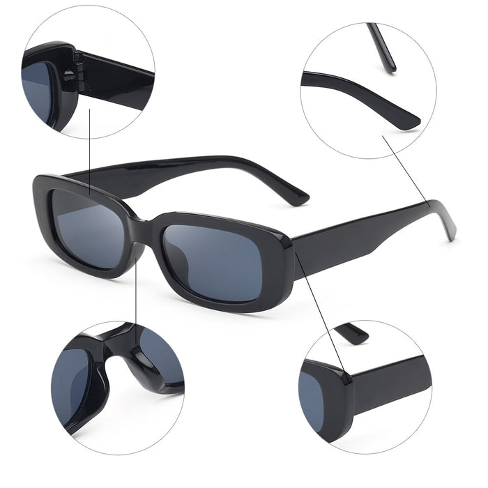 Wholesale Square Black Sunglasses Men's Glasses Women's Retro Sunglasses