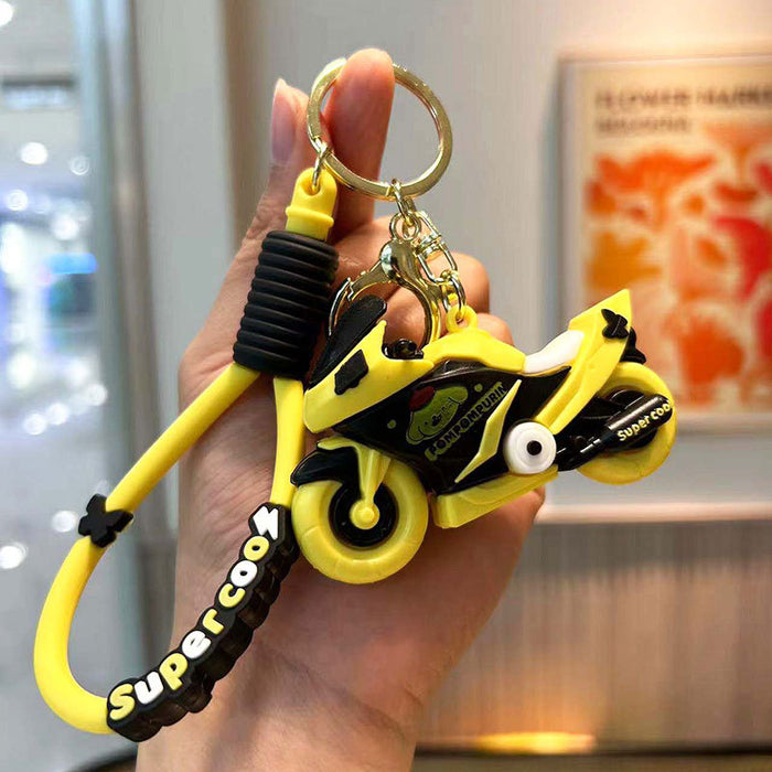 Wholesale Silicone Cartoon Motorcycle Keychain JDC-KC-QingYun001