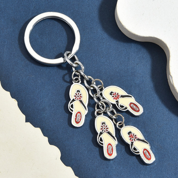 Wholesale Trendy Multi Pendant Aluminum Alloy Keychain Beach Vacation Cute Cartoon Theme Bag Charm