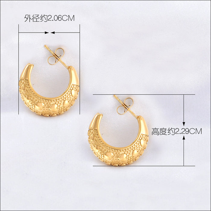 Wholesale  semi-circular  titanium steel earrings for women