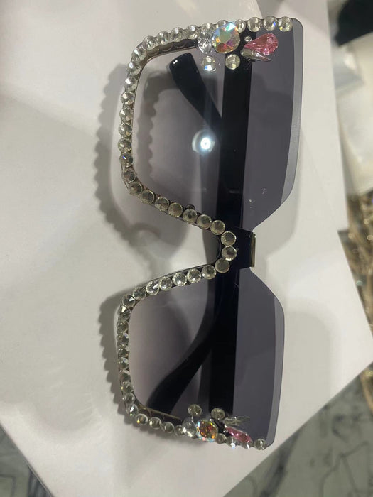 Wholesale Cat eye diamond studded flat mirror anti blue light new fashionable glasses frame personalized sunglasses glasses frame