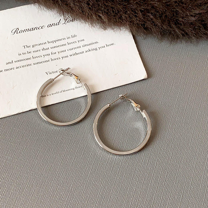 Wholesale Plain Hoop Round Earrings Fashion Temperament Earrings