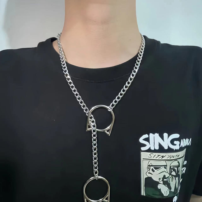 Wholesale Vintage metal chain necklace with a simple personality and versatile peach heart for both men and women, suitable for couples