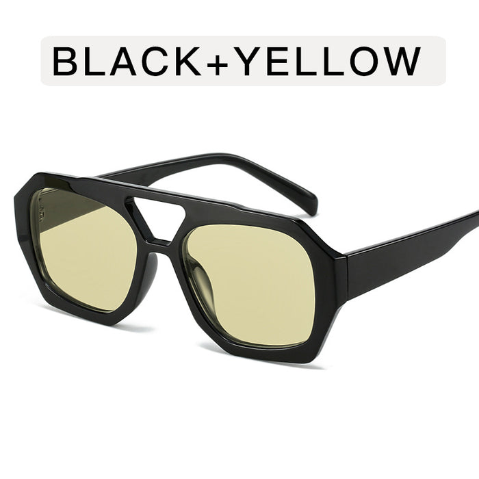 Wholesale Double-beam Retro Irregular Sunglasses Men's Women's Plain-made Women's
