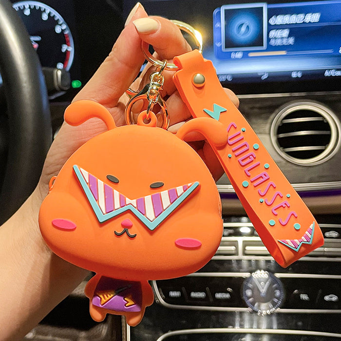 Wholesale  Original Electric Tiger Silicone Coin Purse Keychain Pendant Cute Children Zipper Storage Bag Keychain Hanging Ornaments