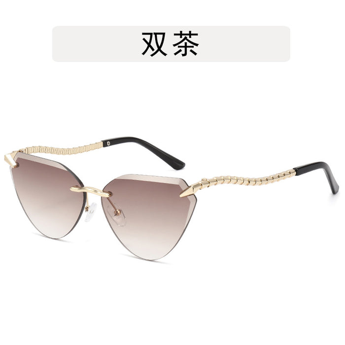 Wholesale Metal sunglasses, retro frameless cut sunglasses