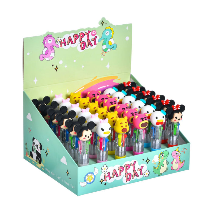 Wholesale 36pcs Cute donut mini four-color ballpoint pen multi-color hand account marking pen student stationery