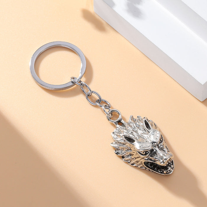 Wholesale Men's Metal Wolf Head Keychain JDC-KC-RongR016