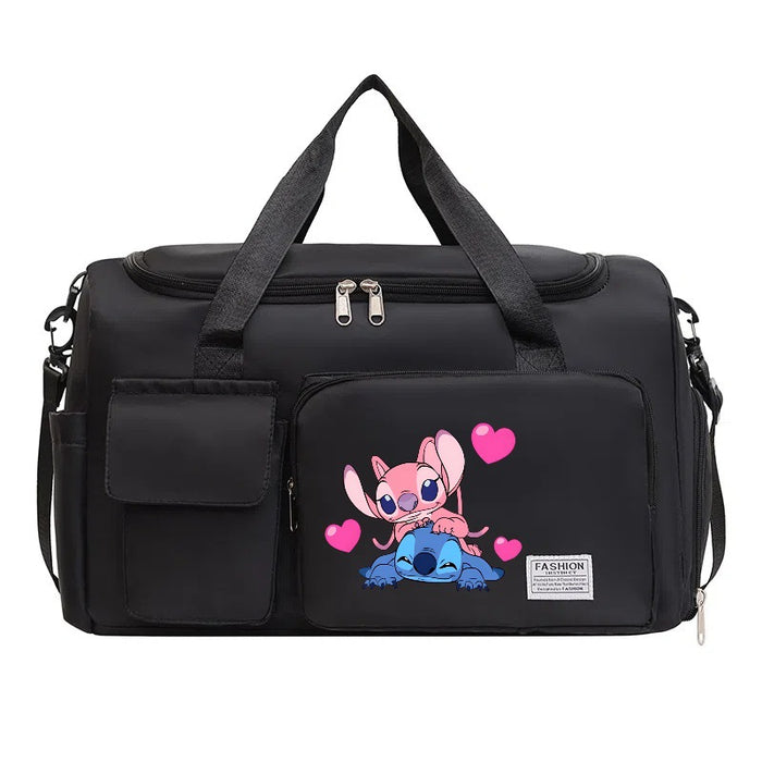 Wholesale Cartoon Printed Fitness Bag with Shoe Storage Large Capacity Duffel Bag Sports Portable Shoulder Bag Travel Bag