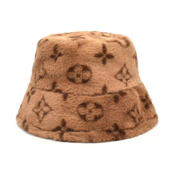 Wholesale winter plush warm fisherman hat with copper coin pattern printing JDC-HT-ShunY002