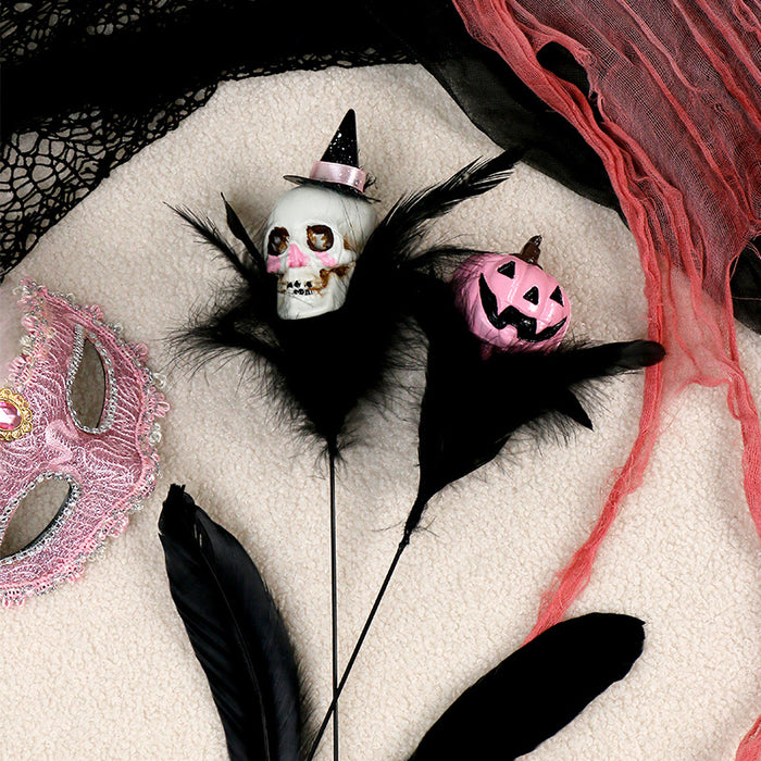 Wholesale  Decorations Creative Feather Pumpkin Skull Pruning Flower bouquet Home Party Flower Branch