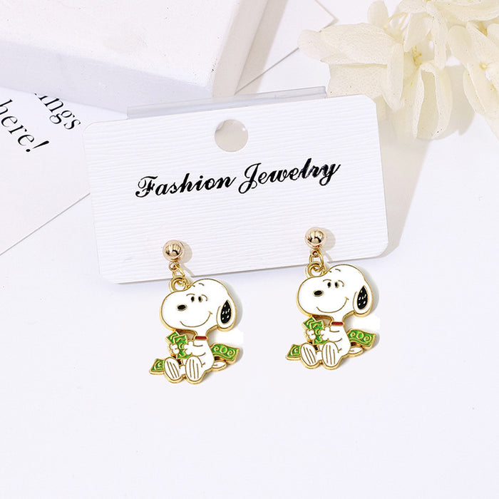 Wholesale Cute Cartoon Short Stud Earrings 925 Silver Jewelry Accessory for Women Gift MOQ≥2