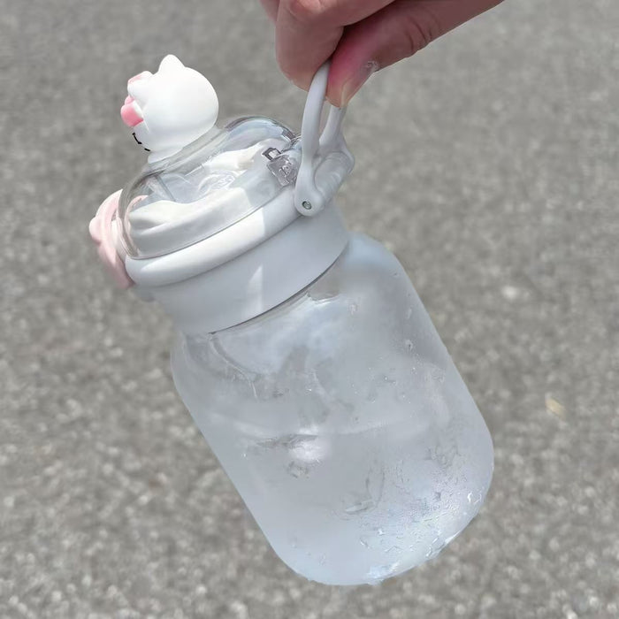Wholesale Fashion Cute Double Spout Plastic Cup Portable Dorm Drinkware For Girls