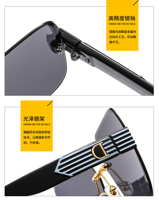 Wholesale Retro Square Metal Rimless Cut-Edge Sunglasses