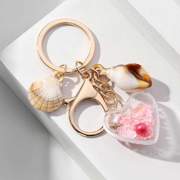 Wholesale Conch Shell Pearl Acrylic Keychain JDC-KC-RongRui036