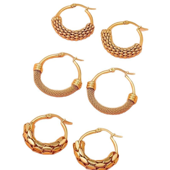 Wholesale Stainless steel mesh rice ear earrings