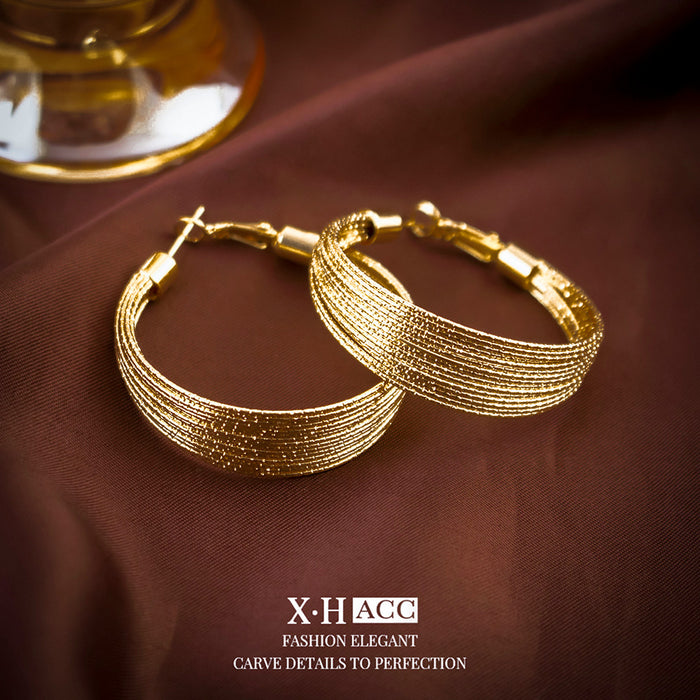 Wholesale Geometric multi-layer circle ear buckle, simple and fashionable, versatile earrings, niche design, high-end earrings