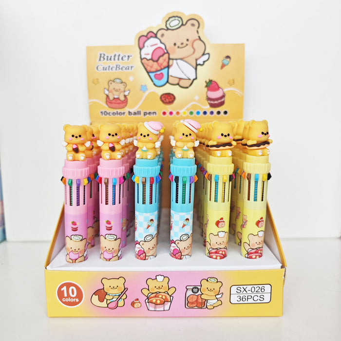 Wholesale Cute Cartoon 10-Color Ballpoint Pen for Students