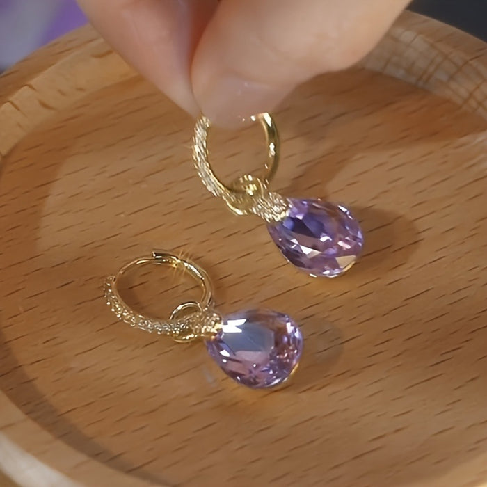 Wholesale Blue water drop glass earrings new style temperament design earrings