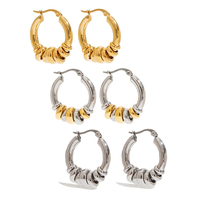 Wholesale Stainless Steel Color Matching Earrings for Women Earrings Titanium Steel Earrings