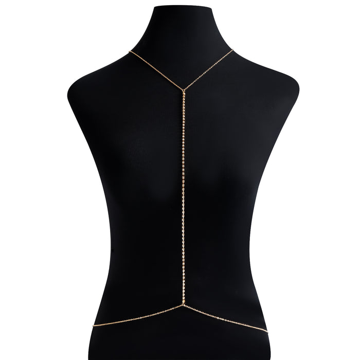 Wholesale Chest chain accessories, sexy, fashionable, casual, body chain, necklace, women's exaggerated, trendy, diamond studded top chain, waist chain
