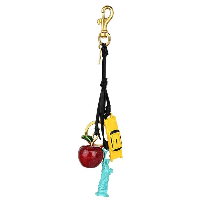 Wholesale Electroplated Metal New York Statue Of Liberty Bag Charm Keychain Chic Black Rope Pendant Everyday Gift