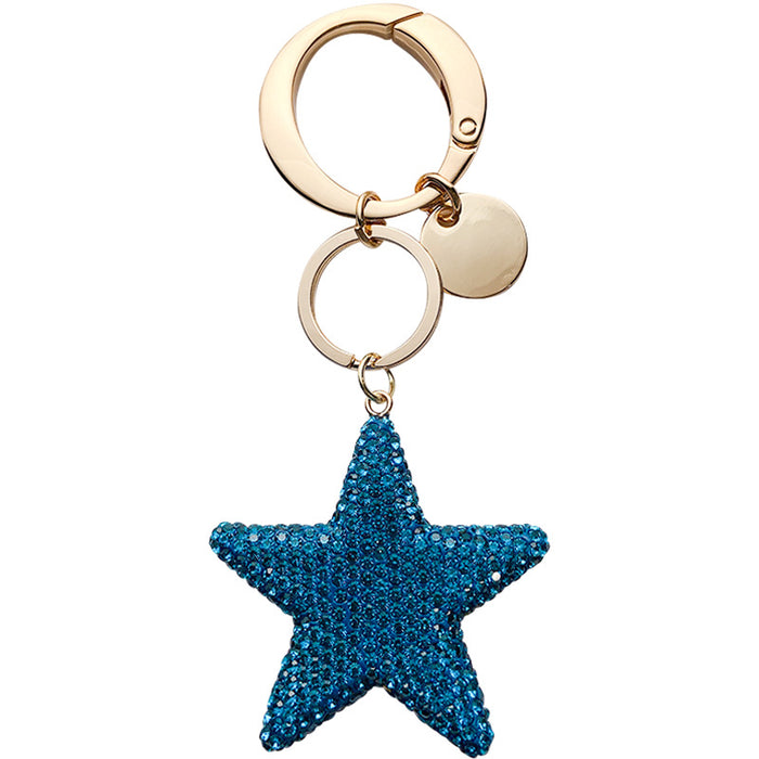 Wholesale Rhinestone Five-pointed Star Keychain JDC-KC-LX056