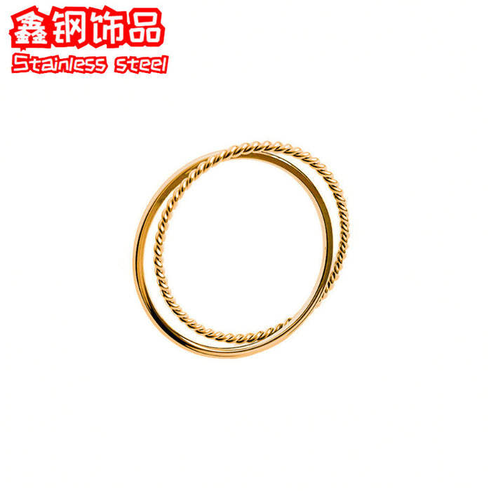Wholesale Titanium Steel Twist Rings Plain Double Ring