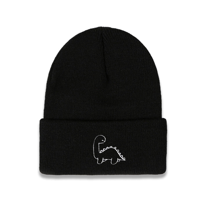 Wholesale New Woolen Hat Women's Korean Version Fashionable and Versatile Cute Single Dinosaur Knitted Hat Men's Japanese Warm Hat JDC-FH-TQ009