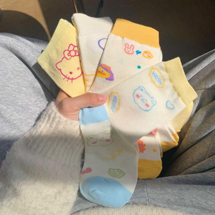 Wholesale Cartoon Illustration Little Bear Jacquard Socks