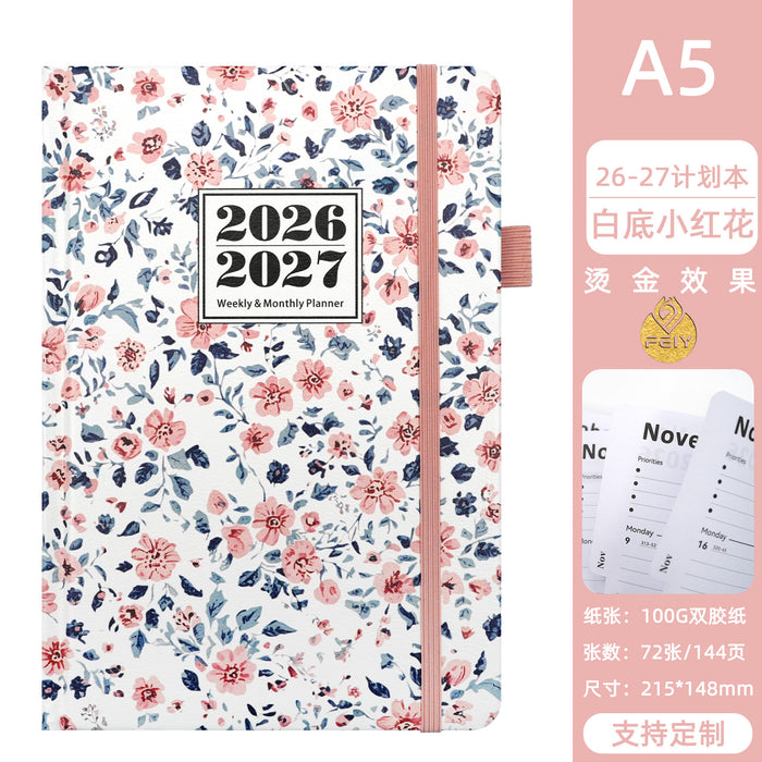 Wholesale Imitation Leather Blue Floral A5 Planner Notebook - Decorative Fashion Accessory