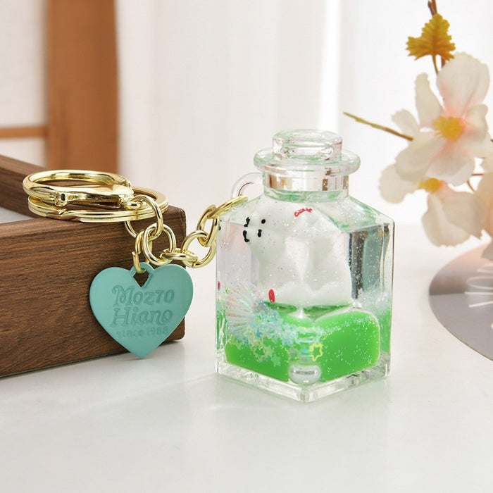 Wholesale Oil-Filled Bottle Aquarium Marine Animal Keychain