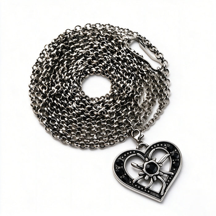 Wholesale Plated Alloy Long Necklace With Red Heart And Edelweiss Pattern Bavarian Festival Jewelry Accessory For Boutique Resale