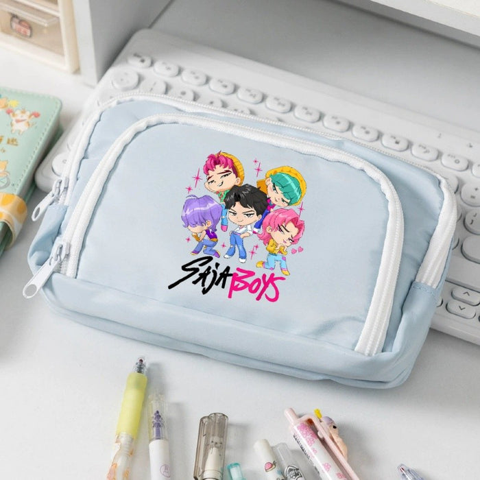 Wholesale KPOP Candy-colored cartoon print Pencil Bags for primary and secondary school girls
