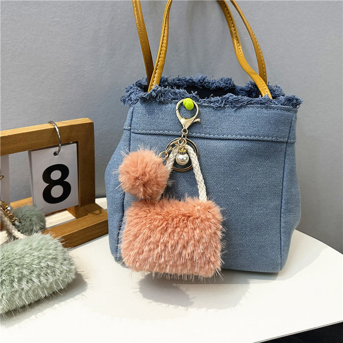 Wholesale Mini Bag Style Fur Ball Keychain JDC-KC-KaiY011