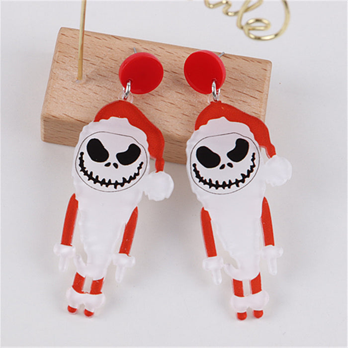 Wholesale Christmas Acrylic Snowman Color Matching Earrings JDC-ES-ChouD003