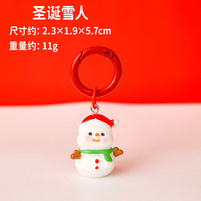 Wholesale Christmas Resin Keychain Christmas Desktop Decorative Ornaments Hanging Bag Keychain