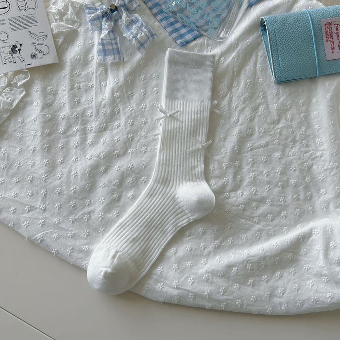 Wholesale Bow tie socks, long tube pile socks