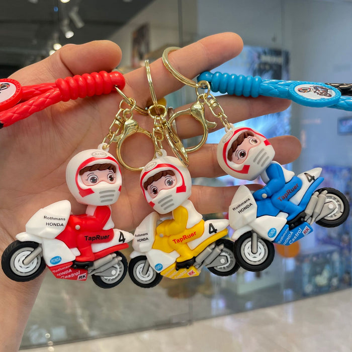 Wholesale Creative and Cool Motorcycle Keychain Bag Pendant Cute Doll Couple Keychain